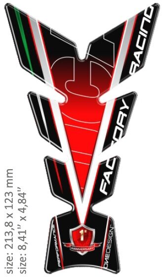 UNIVERSAL TANK PAD - GLOSS RED/BLACK/WHITE/GREEN - DUCATI DESIGN - 21,38 CM X 12,3 CM | 8.41" X 4.84