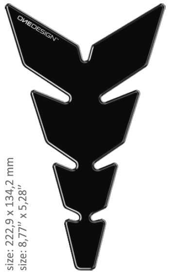 UNIVERSAL TANK PAD - GLOSS BLACK - 22,29 CM X 13,42 CM | 8.77" X 5.28" - RESIN/POLYURETHANE