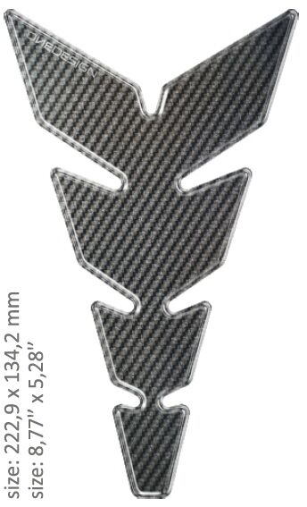 UNIVERSAL TANK PAD - GLOSS GRAY - CARBON DESIGN - 22,29 CM X 13,42 CM | 8.77" X 5.28" - RESIN/POLYUR
