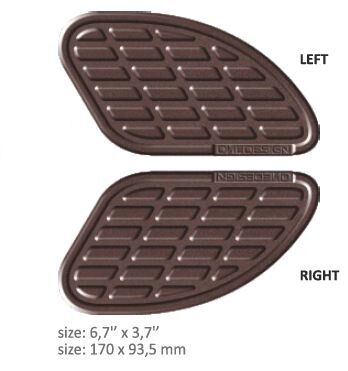 UNIVERSAL TANK PAD - MATTE BROWN - 17 MM X 93,5 MM | 6,7" X 3,7" - RESIN/POLYURETHANE