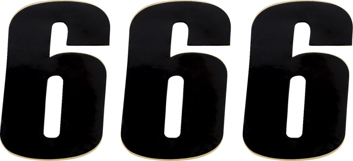 RACE NUMBER BLACK 4.5" # 6