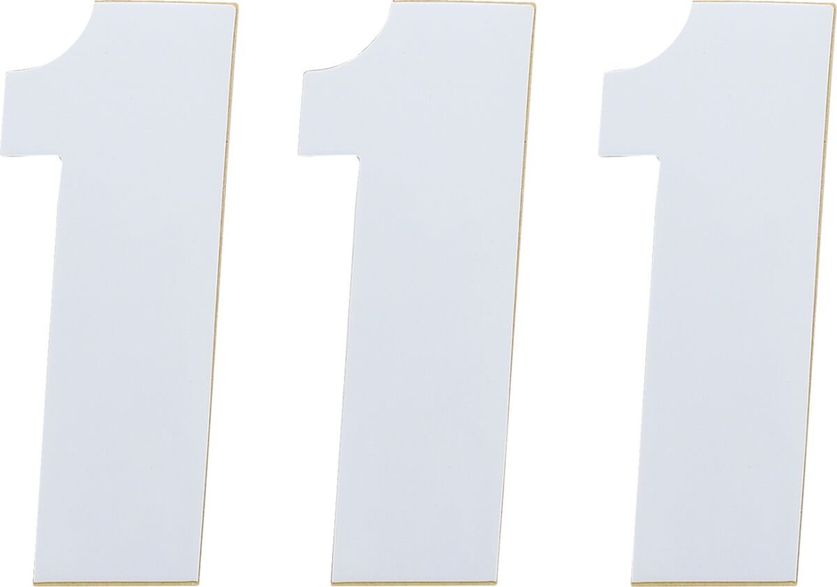 RACE NUMBER WHITE 4.5" # 1