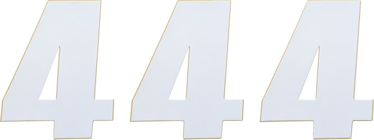 RACE NUMBER WHITE 4.5" # 4