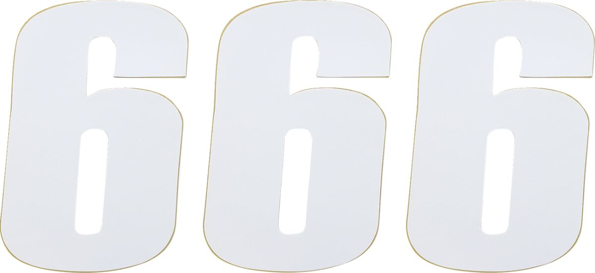 RACE NUMBER WHITE 4.5" # 6