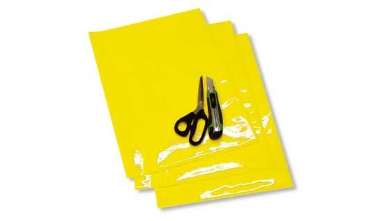 COLOURED CRYSTALL SHEETS 47X33 CM 3PK FLUO YELLOW