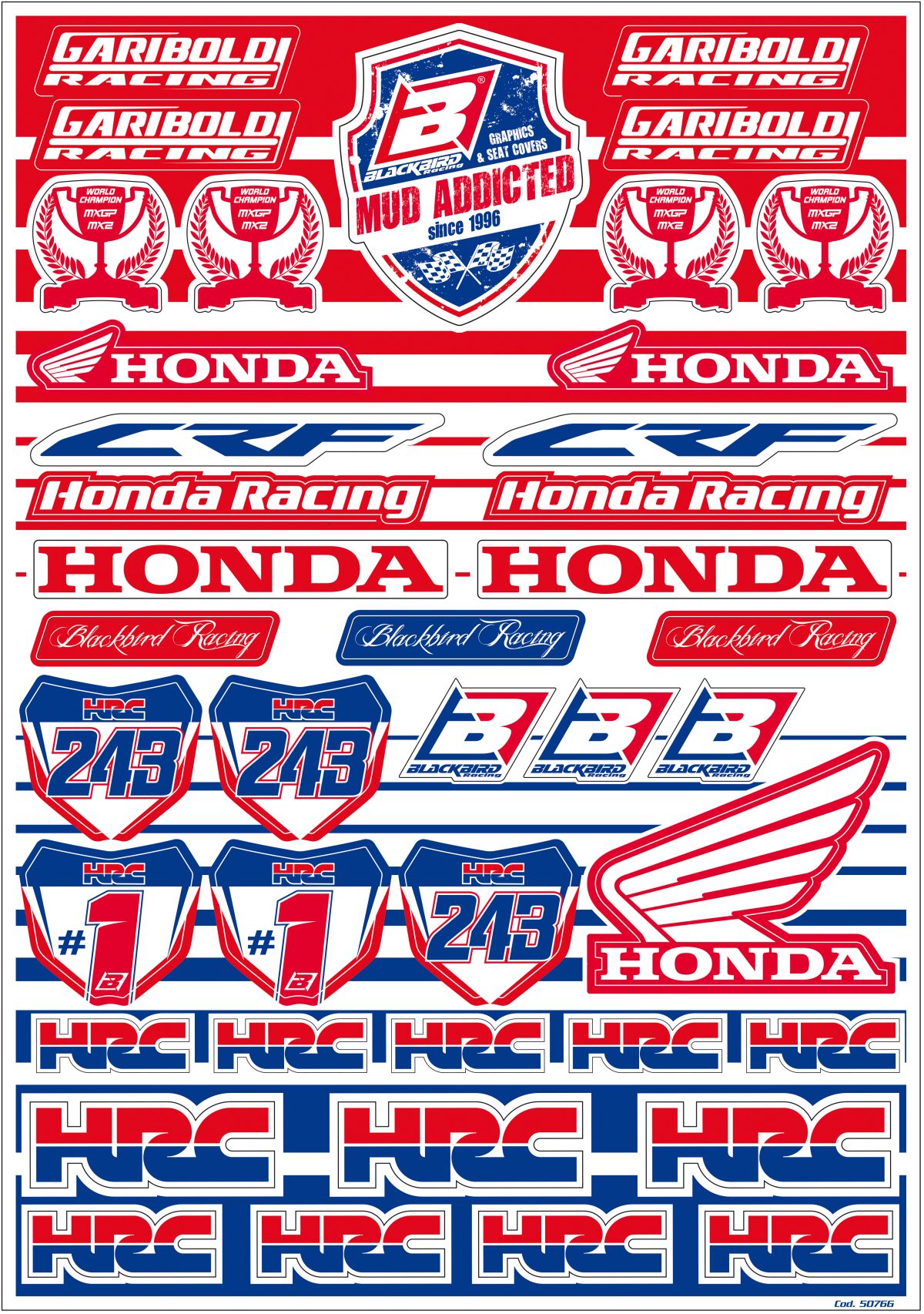 HONDA GARIBOLDI LOGO DECAL KIT