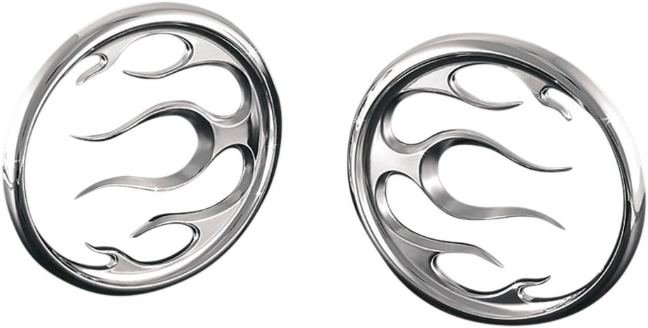 FRONT SPEAKER GRILLS  FLAME CHROME