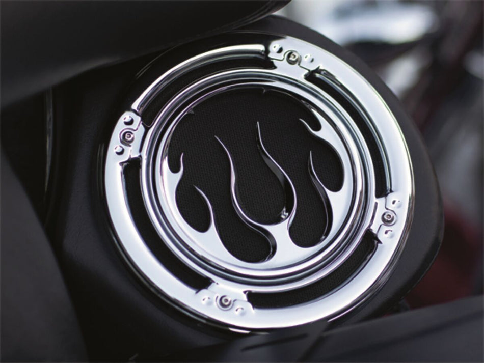 FRONT SPEAKER GRILLS  FLAME CHROME