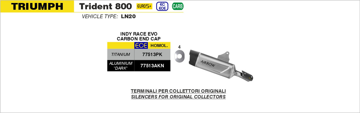 Indy Race EVO aluminium Dark" udstødningsdæmper with carby end cap"