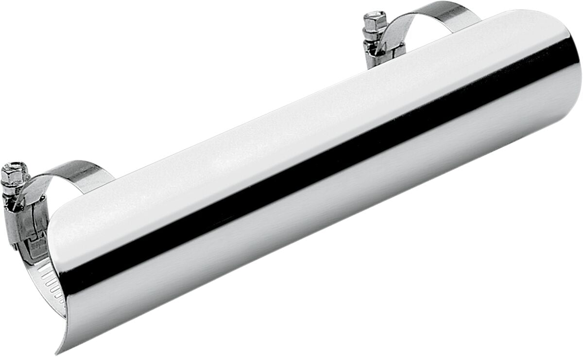 2 1/4" DIAMETER x 7" L HEAT SHIELD CHROME