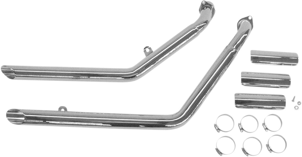 EXHAUST SYSTEM 2" DRAG PIPE SLASH CUT CHROME