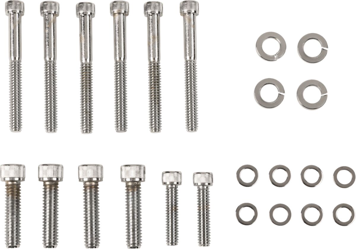 CHROME SOCKET-HEAD TRANSMISSION SIDE COVER BOLT KIT KNURLED