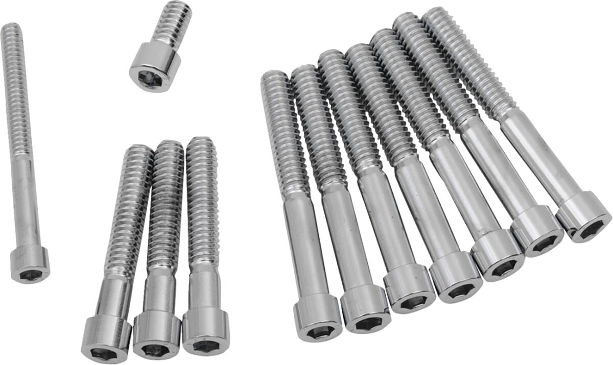 CHROME SOCKET-HEAD PRIMARY COVER BOLT KIT SMOOTH