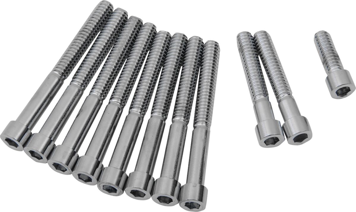 CHROME SOCKET-HEAD PRIMARY COVER BOLT KIT SMOOTH