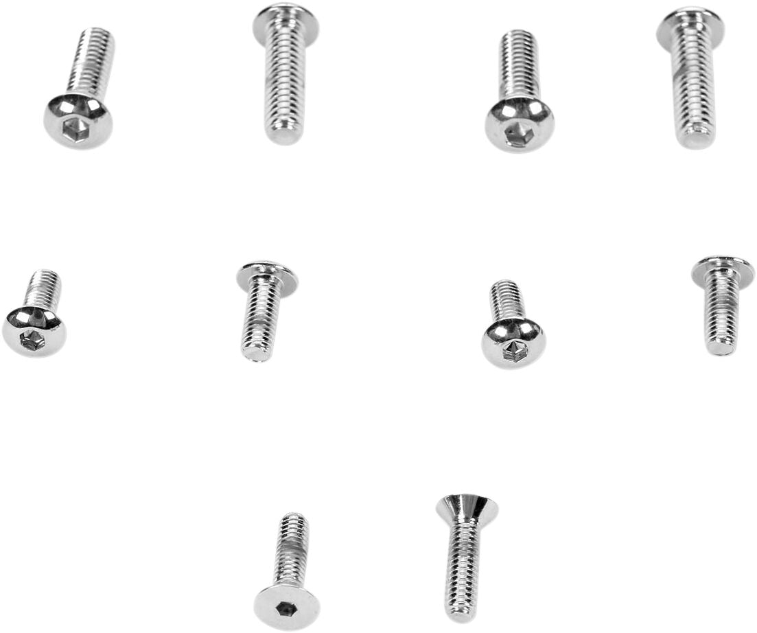 CHROME SOCKET-HEAD HANDLEBAR LEVER MOUNT/MASTER CYLINDER COVER BOLT KIT KNURLED HD 86-13