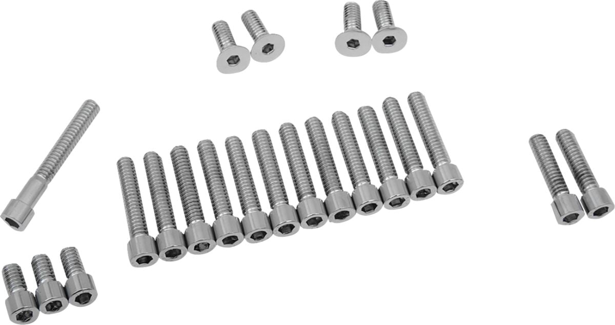 CHROME SOCKET-HEAD PRIMARY/CAM COVER BOLT KIT SMOOTH
