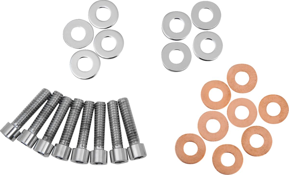 CHROME SOCKET-HEAD ROCKER BOX MOUNT BOLT KIT W/ WASHER SMOOTH