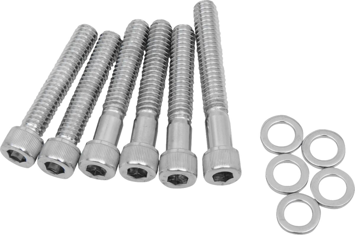 CHROME SOCKET-HEAD CAM COVER BOLT KIT KNURLED