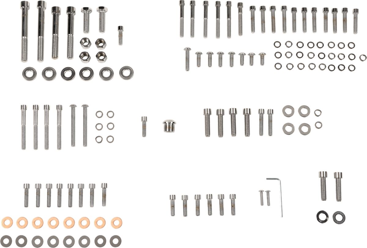 CHROME SOCKET-HEAD MOTOR BOLT KIT SMOOTH