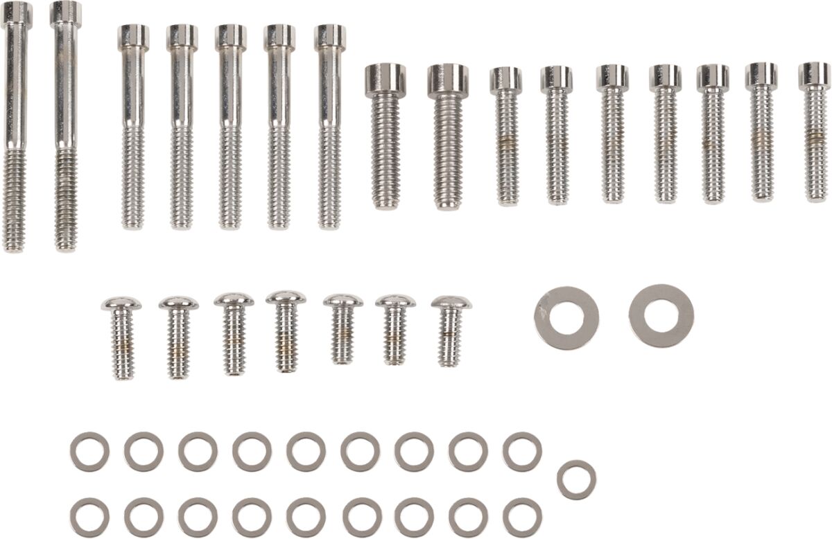CHROME SOCKET-HEAD PRIMARY COVER BOLT KIT SMOOTH