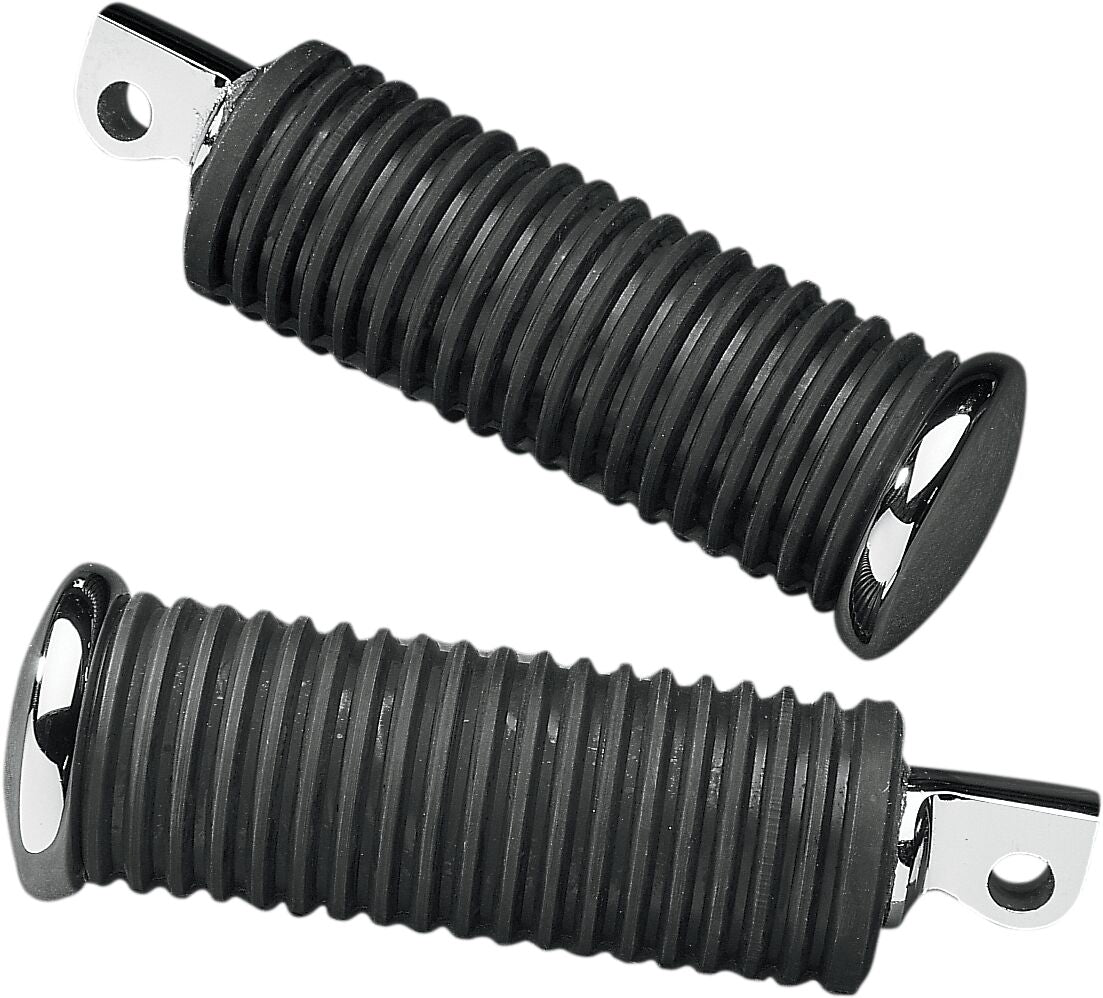 FOOTPEGS RUBBER CHROME-ENDS OEM-STYLE MALE-MOUNT