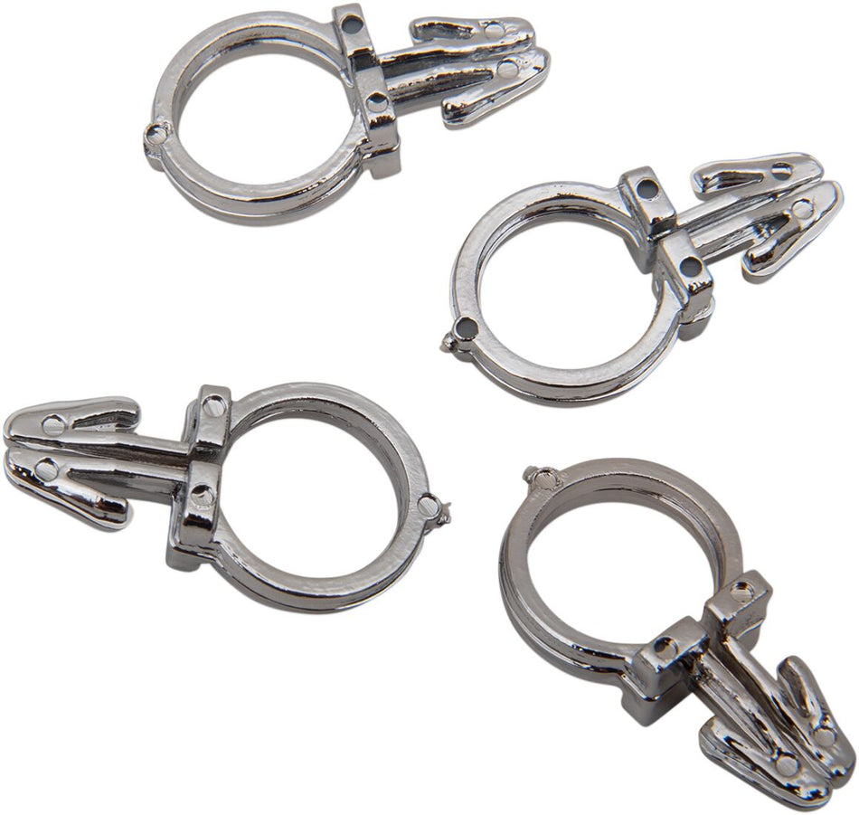 HANDLEBAR WIRING CLIPS 0.5" CHROME