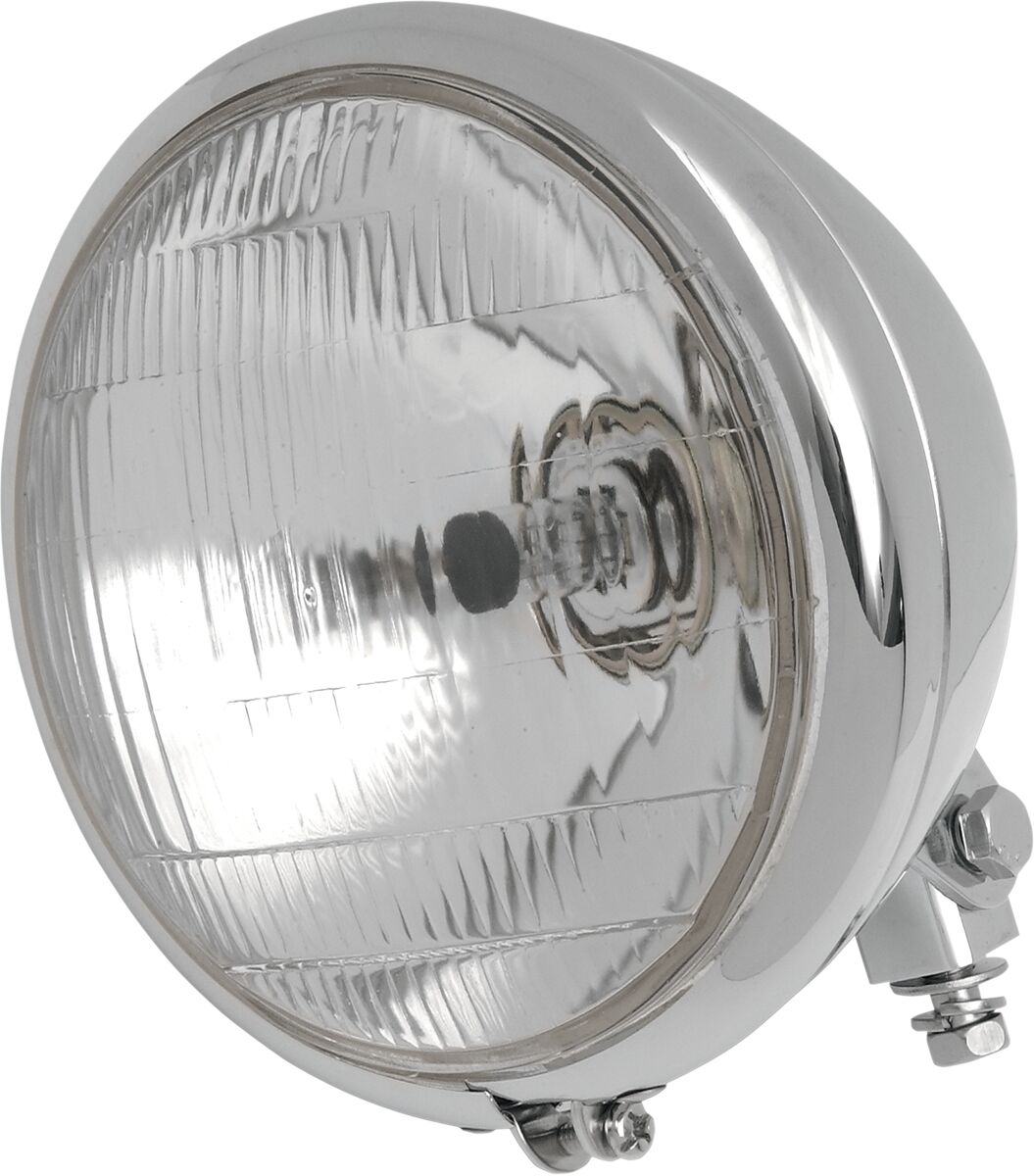 HEADLIGHT 6.5" CHROME BOTTOM-MOUNT 55/100W