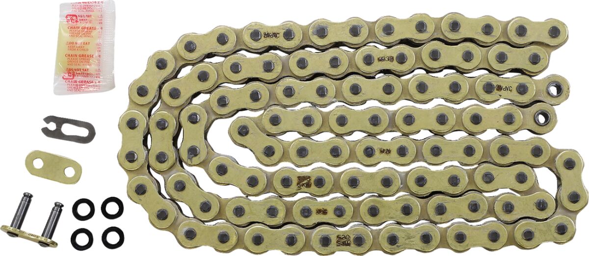 GB520EXW 100 CLIP LINK 520 W-RING REPLACEMENT DRIVE CHAIN / GOLD