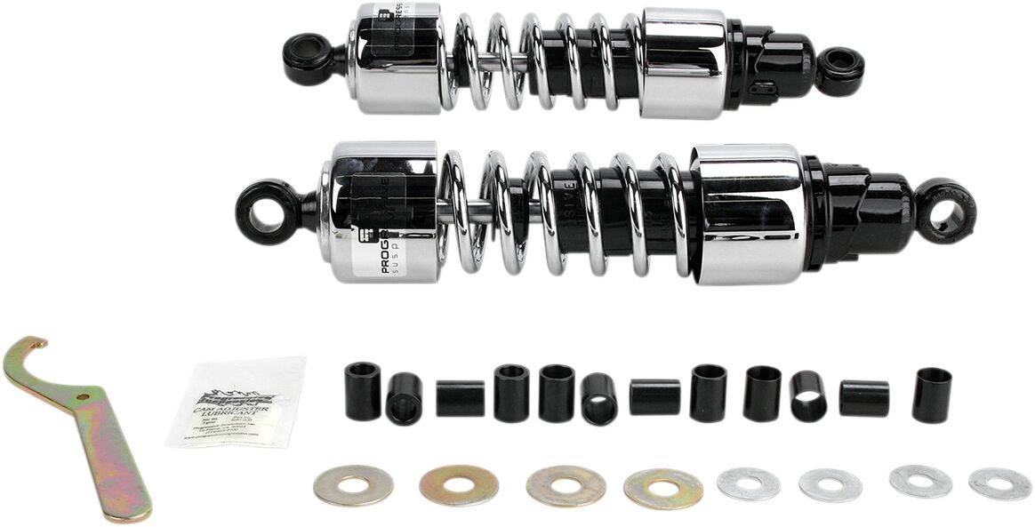 PROGRESSIVE SUSPENSION 412 SERIES DUAL SHOCK ASSEMBLY CHROME 13"