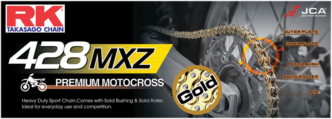 GB 428 MXZ 92 CLIP LINK 428 NON-SEAL REPLACEMENT DRIVE CHAIN / GOLD