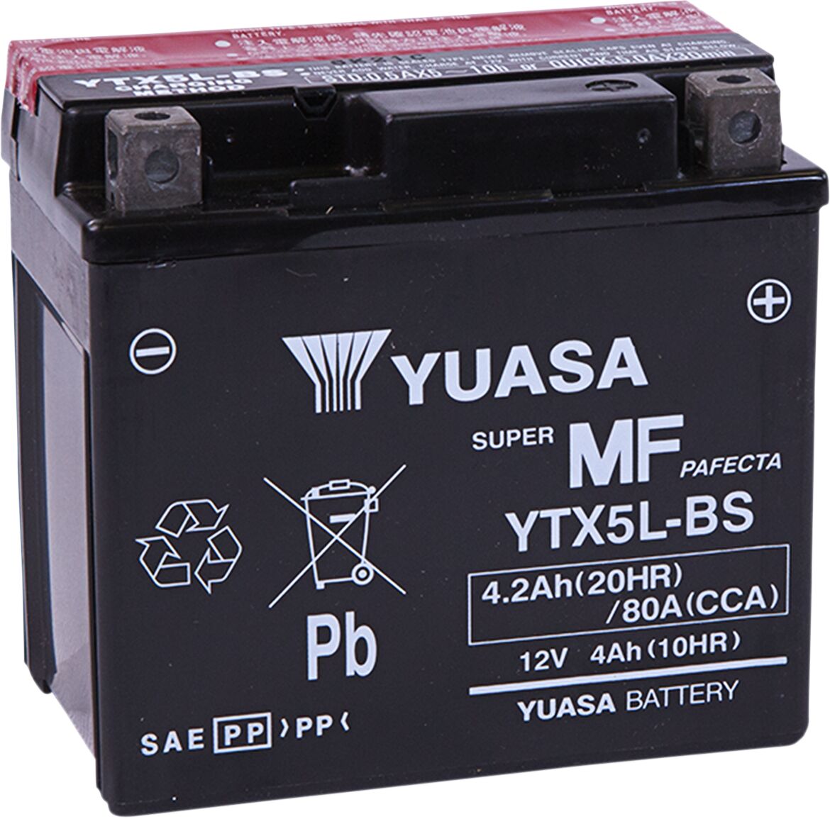 BATTERY YTX® 12V 114 MM X 71,12 MM X 104,14 MM LEAD ACID MAINTENANCE FREE REPLACEMENT BLACK