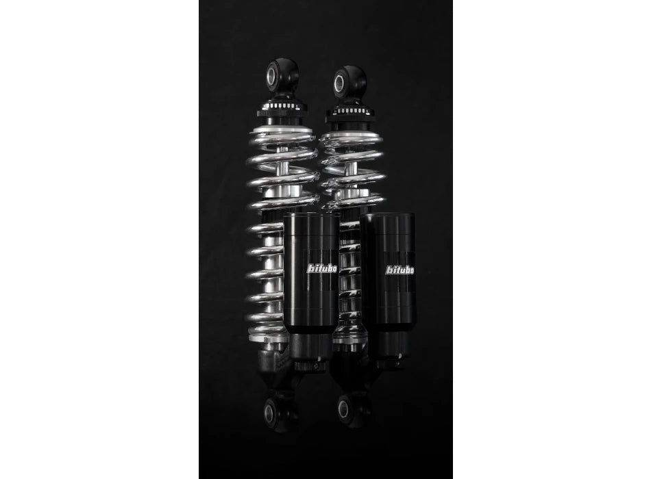 Twinshocks, justerbare: fjederforspænding, returdæmpning, kompression, længde 341 mm (13,5 inch), piggyback-beholder, CHROME EDITION