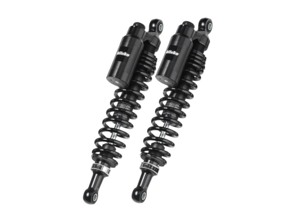 Twinshocks, justerbare: fjederforspænding, returdæmpning, kompression, længde 341 mm, piggyback-beholder, DARK EDITION