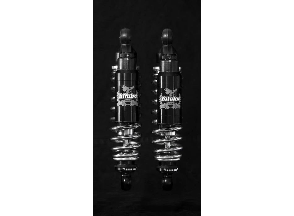 Twinshocks, justerbare: fjederforspænding, returdæmpning, kompression, længde 356 mm, piggyback-beholder, CHROME EDITION