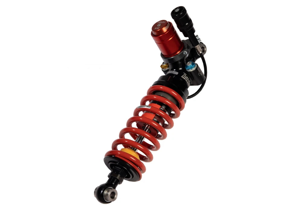 Monoshocks adjustable:hyd.preload, 2rebound, 2compression, length 302,5 mm 0 +8 Red Spring