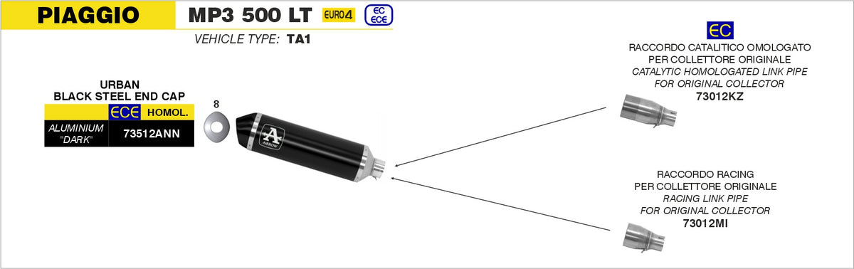 Racing link pipe for Urban Exhaust